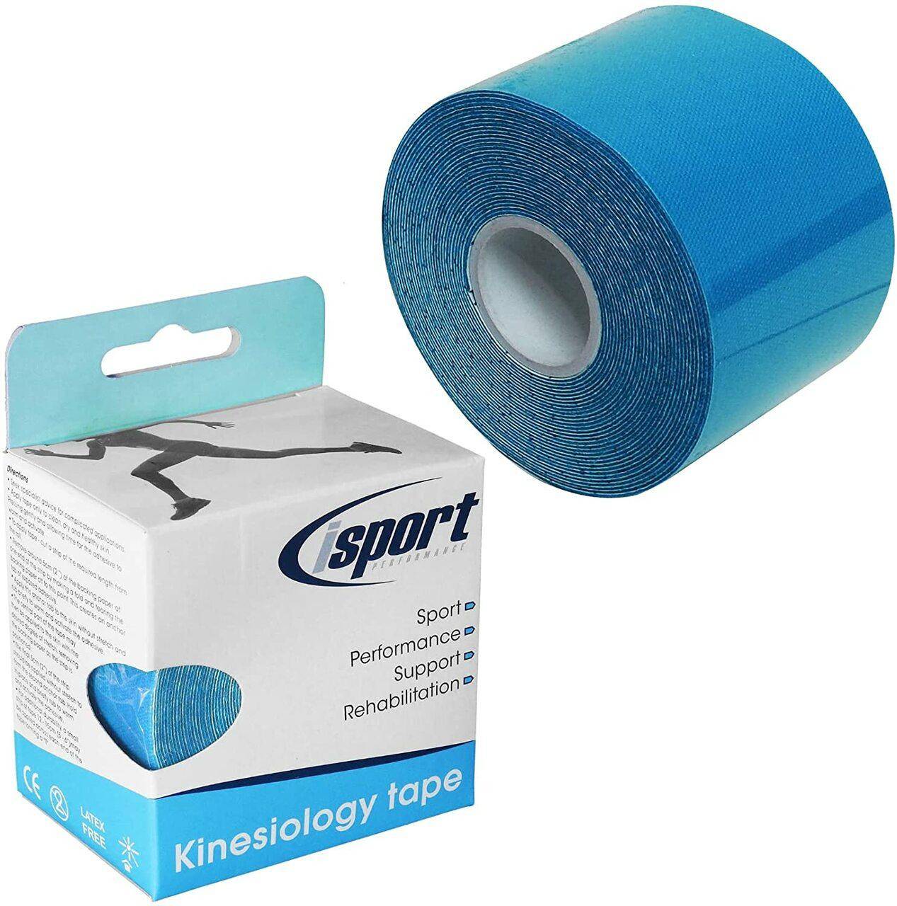 Cinta Kinesiológica Azul 5cm x 5m isport Performance