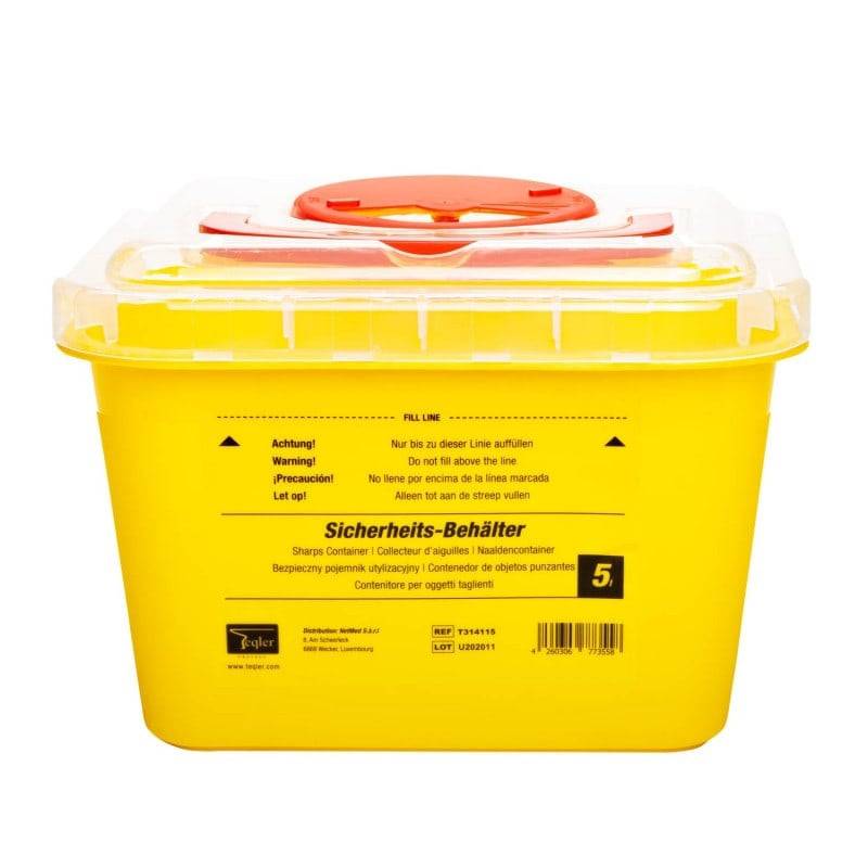 Contenedor de Puntas Amarillo Teqler de 5 Litros