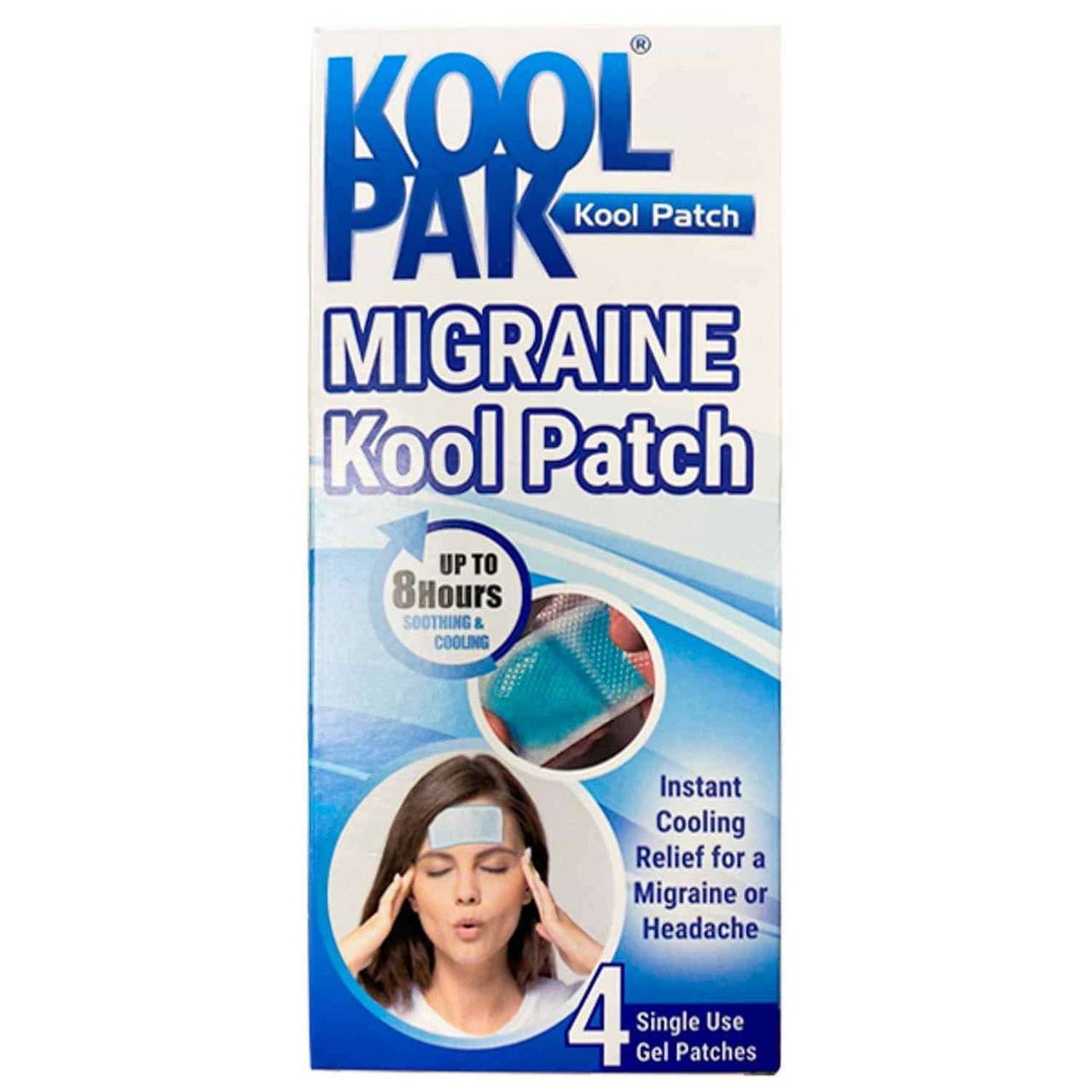 Paquete de 4 parches refrescantes para migraña Koolpak