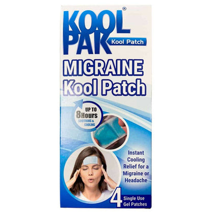 Paquete de 4 parches refrescantes para migraña Koolpak