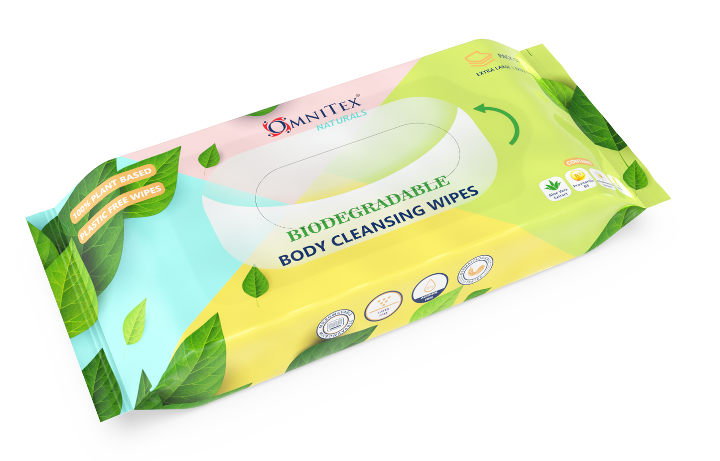 Toallitas limpiadoras corporales biodegradables Omnitex, paquete de 40