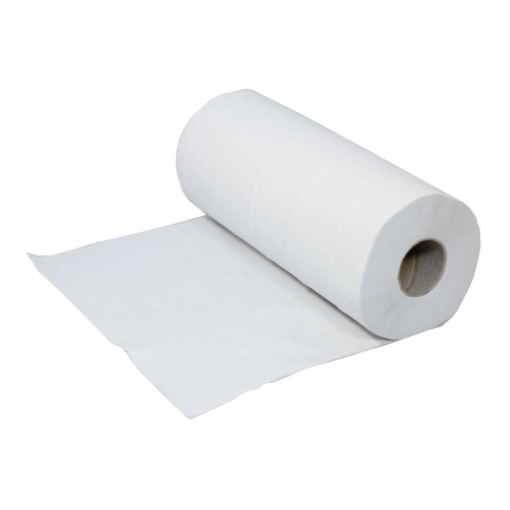 Rollos higiénicos de 2 capas de color blanco, 25 cm x 40 m, paquete doble