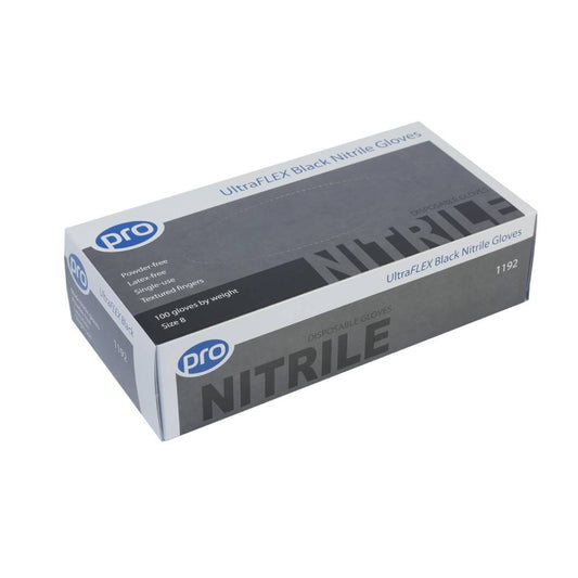Guantes de nitrilo negros PRO UltraFLEX Caja de 100