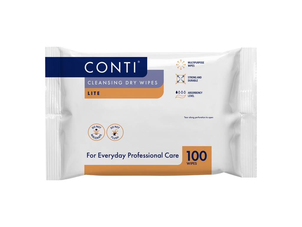 Toallitas limpiadoras secas Conti Lite, paquete pequeño de 100