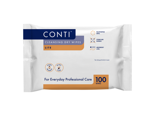Toallitas limpiadoras secas Conti Lite, paquete pequeño de 100