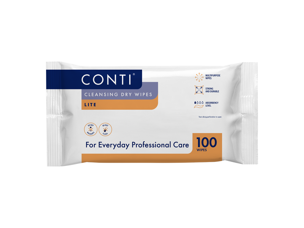Toallitas limpiadoras secas Conti Lite, paquete grande de 100