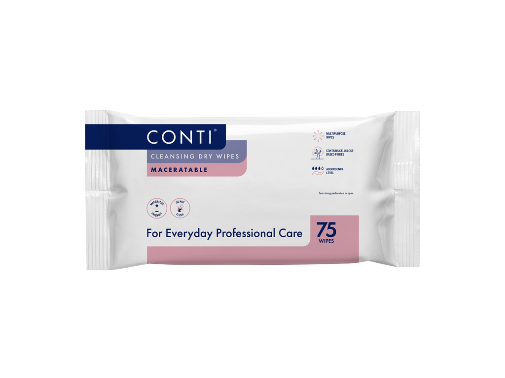 Toallitas secas macerables Conti, paquete grande de 75