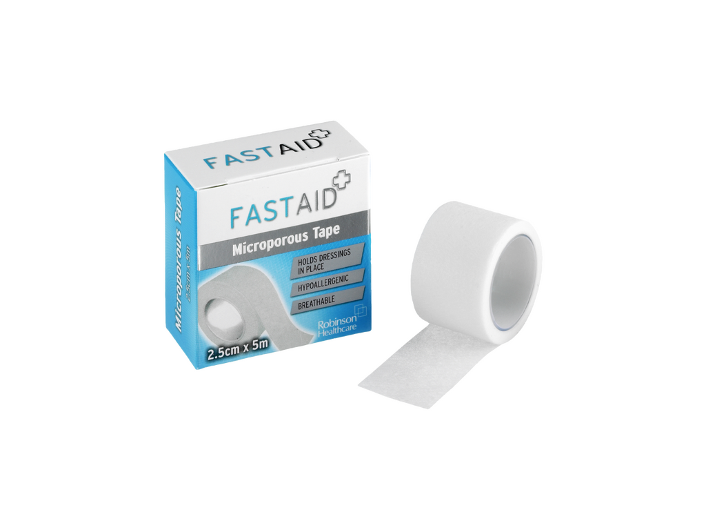 Cinta microporosa Fast Aid de 2,5 cm x 5 m
