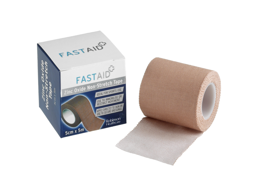 Cinta adhesiva no elástica de óxido de zinc Fast Aid de 5 cm x 5 m