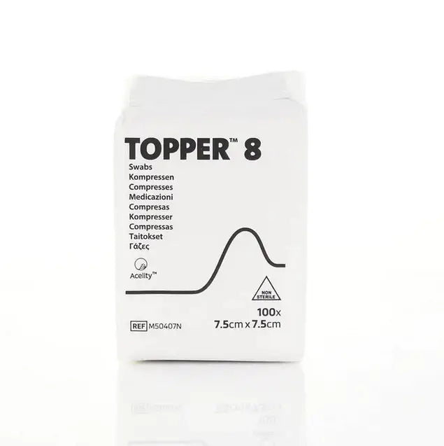 Topper de 7,5 cm x 7,5 cm, 8 hisopos no estériles de 4 capas, paquete de 100 J&J