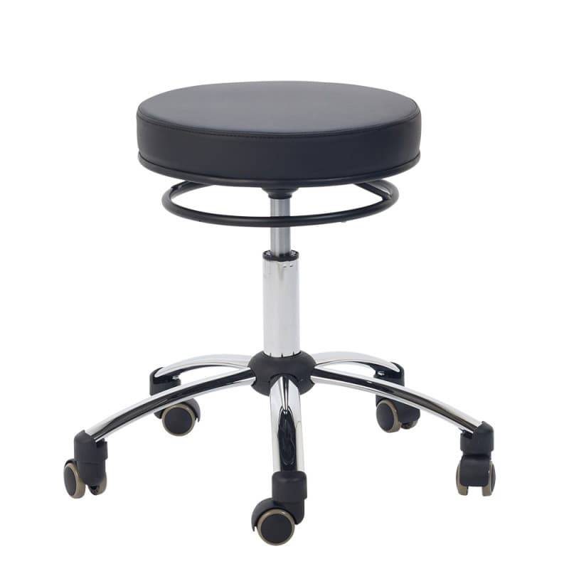 Black Swivel Stool with Release Ring - UKMEDI