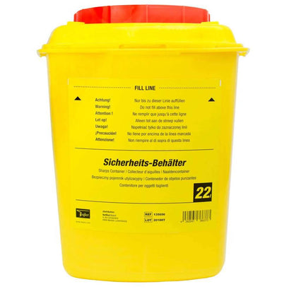 Contenedor de Puntas Teqler Amarillo de 22 Litros