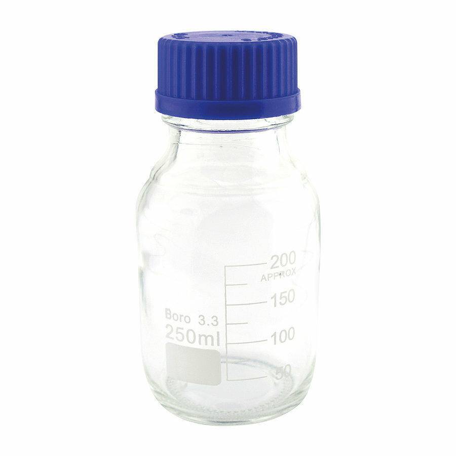 Botella de reactivo de vidrio de borosilicato de 250 ml