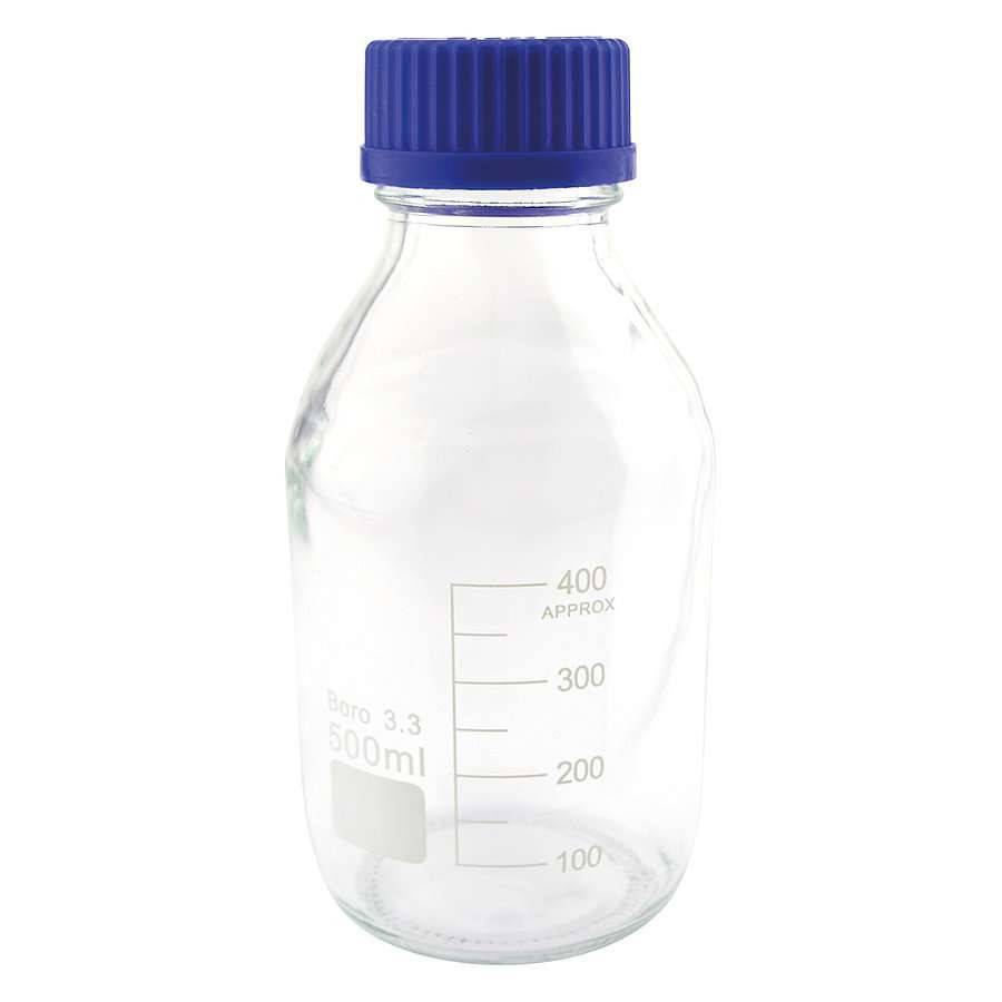 Botella de reactivo de vidrio de borosilicato de 500 ml