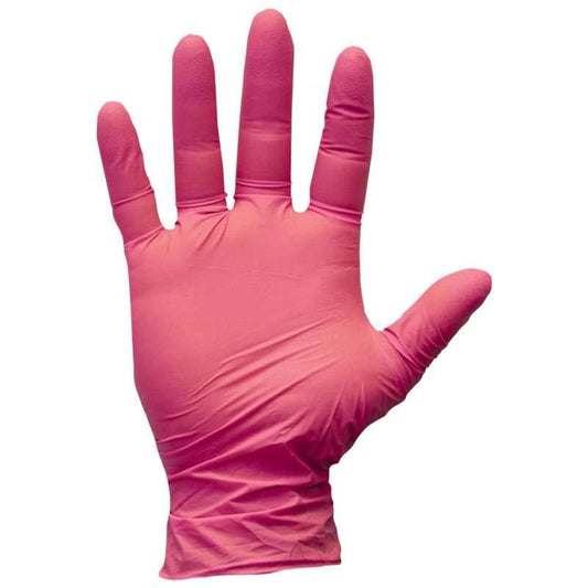 Guantes Teqler Nitrilo Rosa Sin Polvo