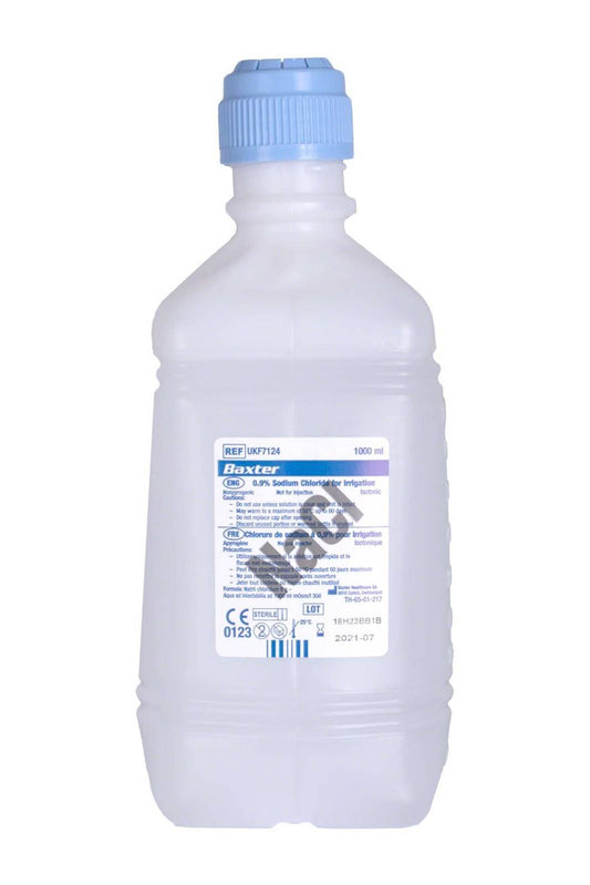 1 Litro NaCl 0,9% Cloruro de Sodio para Riego Baxter NaCl 0,9% Cloruro de Sodio (Salino) Para Riego. Un Litro (1000ml).