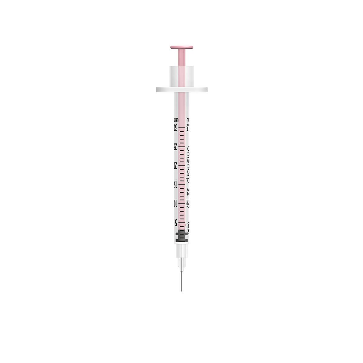 0.3ml 0.3 pulgadas 32g Jeringa y Aguja Unisharp u100 Rosa