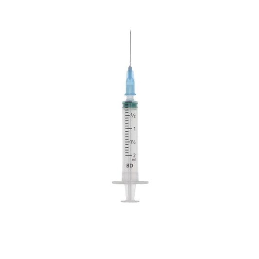 2ml/cc syringe with blue 23 gauge x 20 MEDI-Blue-20 UKMEDI.CO.UK