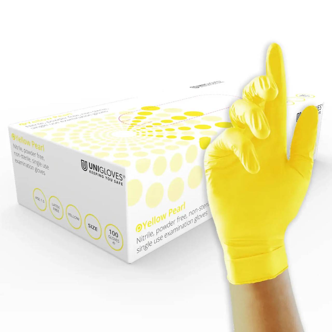 Guantes de nitrilo Unigloves Yellow Pearl