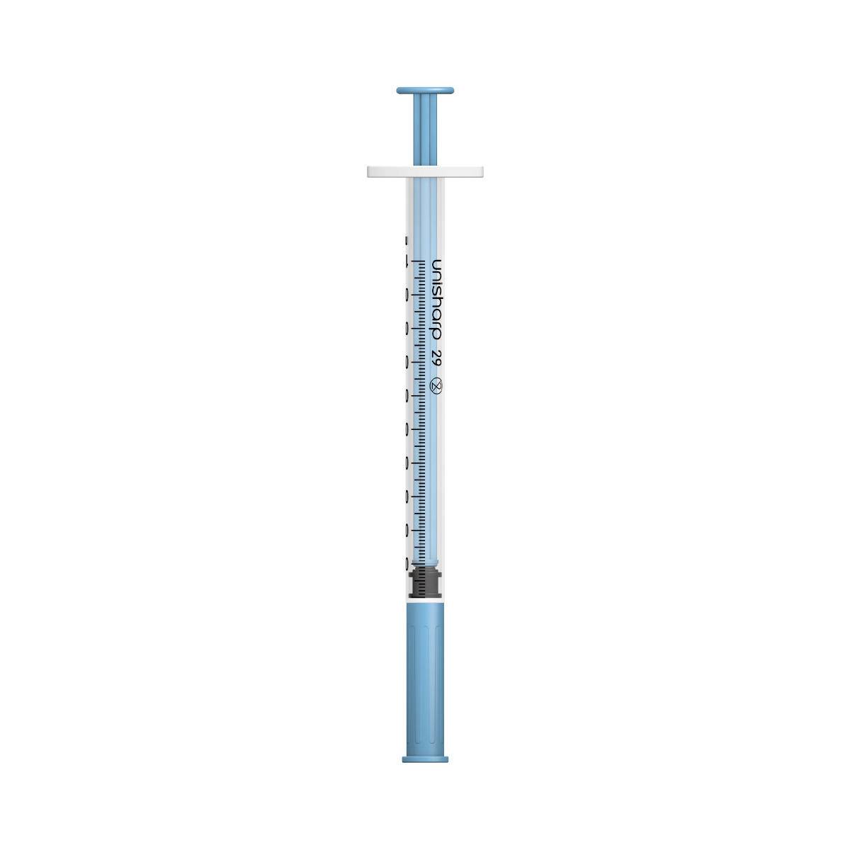 Unisharp 1ml 0.5 inch 29g Blue Unisharp Syringe and Needle u100 UF29B UKMEDI - UK Medical Supplies