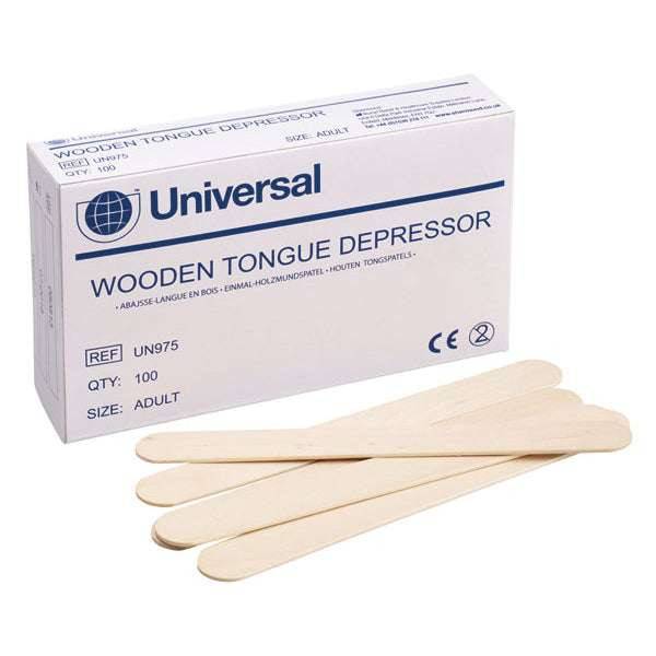 Depresores de lengua de madera de 6 pulgadas, caja de 100 universales
