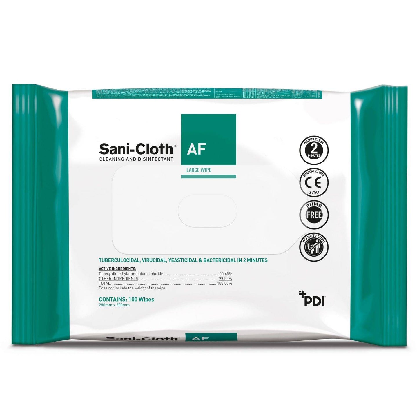 Toallitas Sani-Cloth AF, paquete de 100